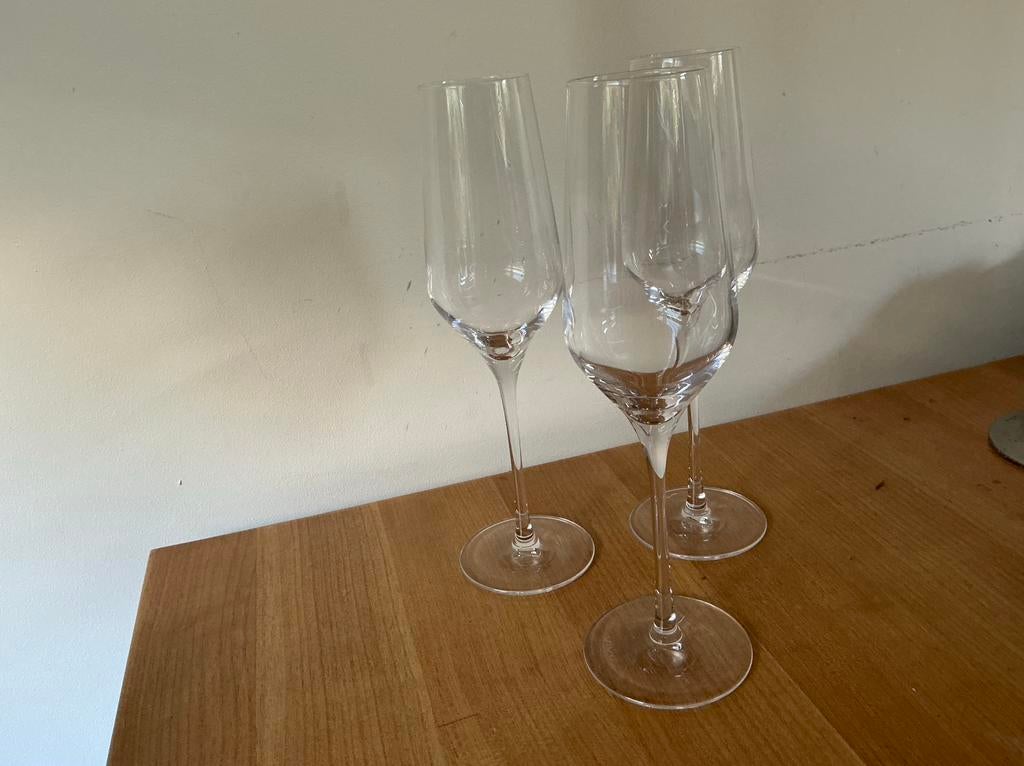 3 VIVO Champagneglazen - Albert Heijn - champagne glazen, Ophalen of Verzenden, Zo goed als nieuw