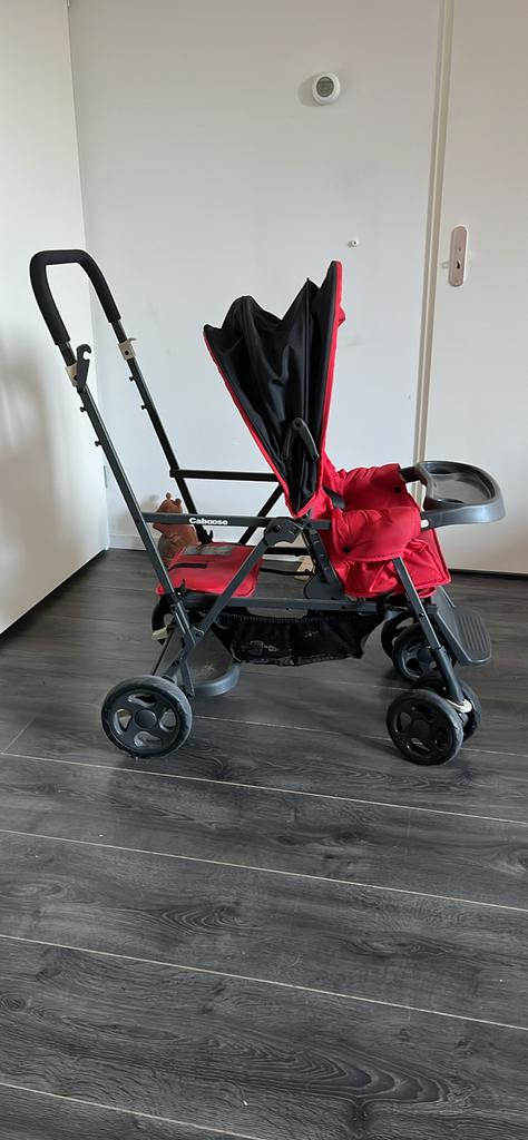 Joovy Caboose duo wagen met regenhoes, Kinderen en Baby's, Buggy's, Gebruikt, Overige merken, Duomodel, Ophalen