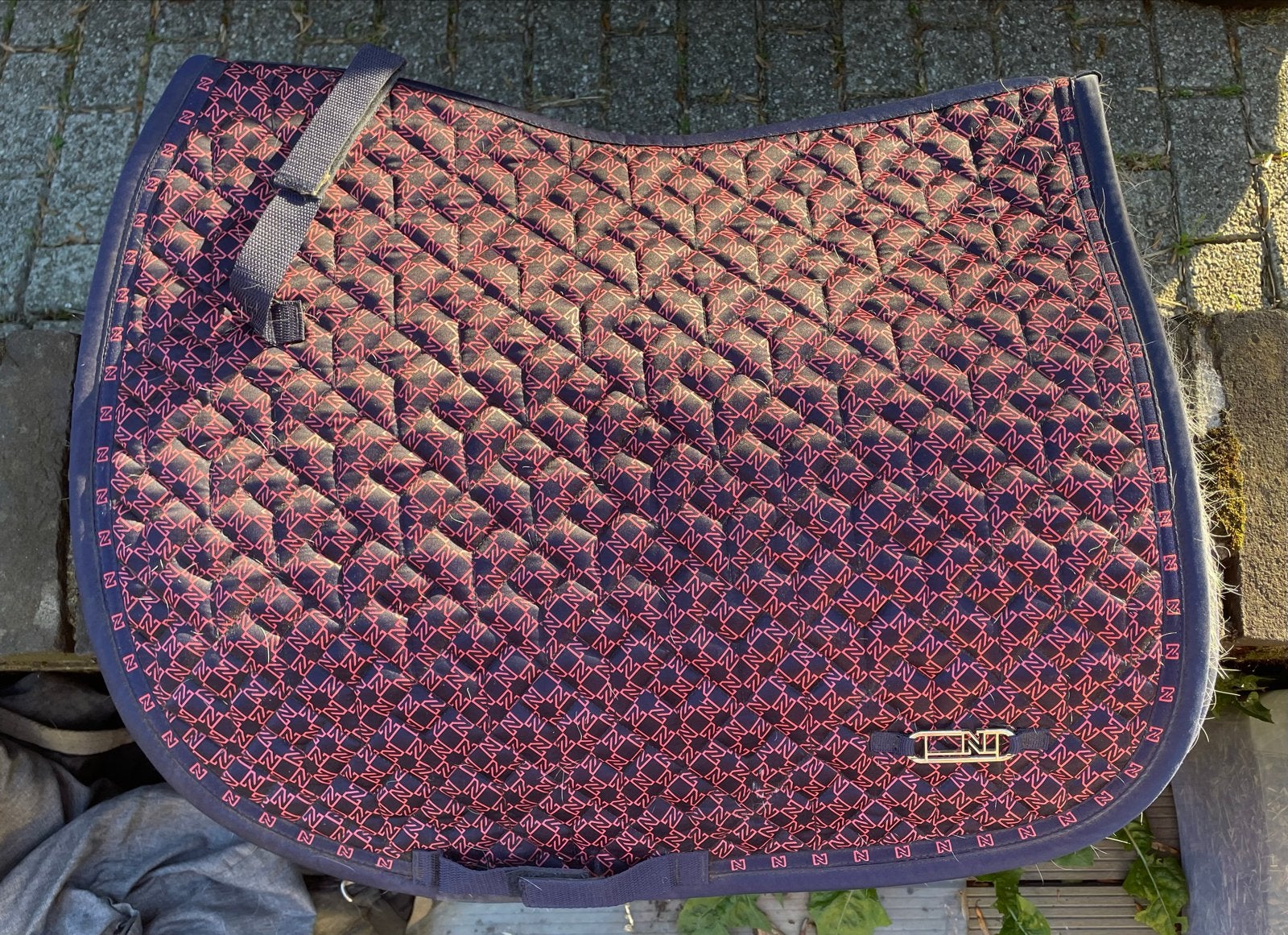 N-Brands x Epplejeck Zadeldekje – Navy/Pink - maar full, Dieren en Toebehoren, Ophalen of Verzenden, Zo goed als nieuw, Dressuur