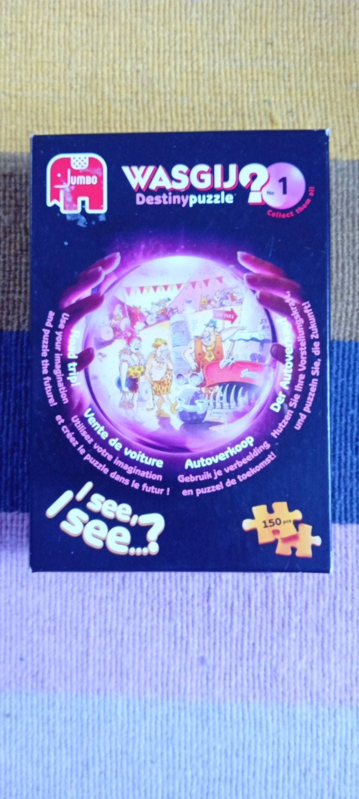 Wasgij Destiny 1: De Autoverkoop - Jumbo Puzzel 150 stukjes, Ophalen of Verzenden, Minder dan 500 stukjes, Gebruikt, Legpuzzel