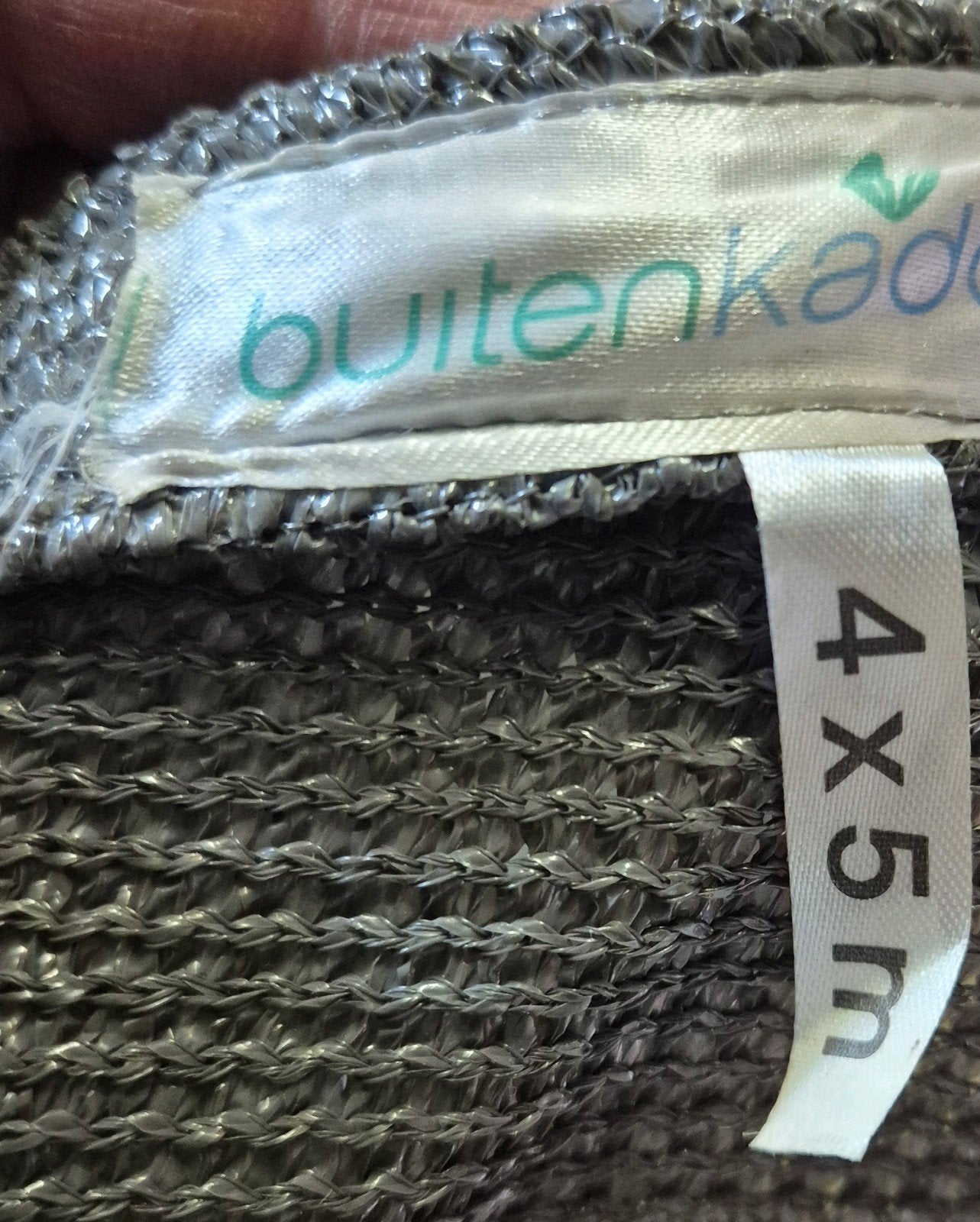 Schaduwdoek 4x5m antraciet, Ophalen, Zo goed als nieuw