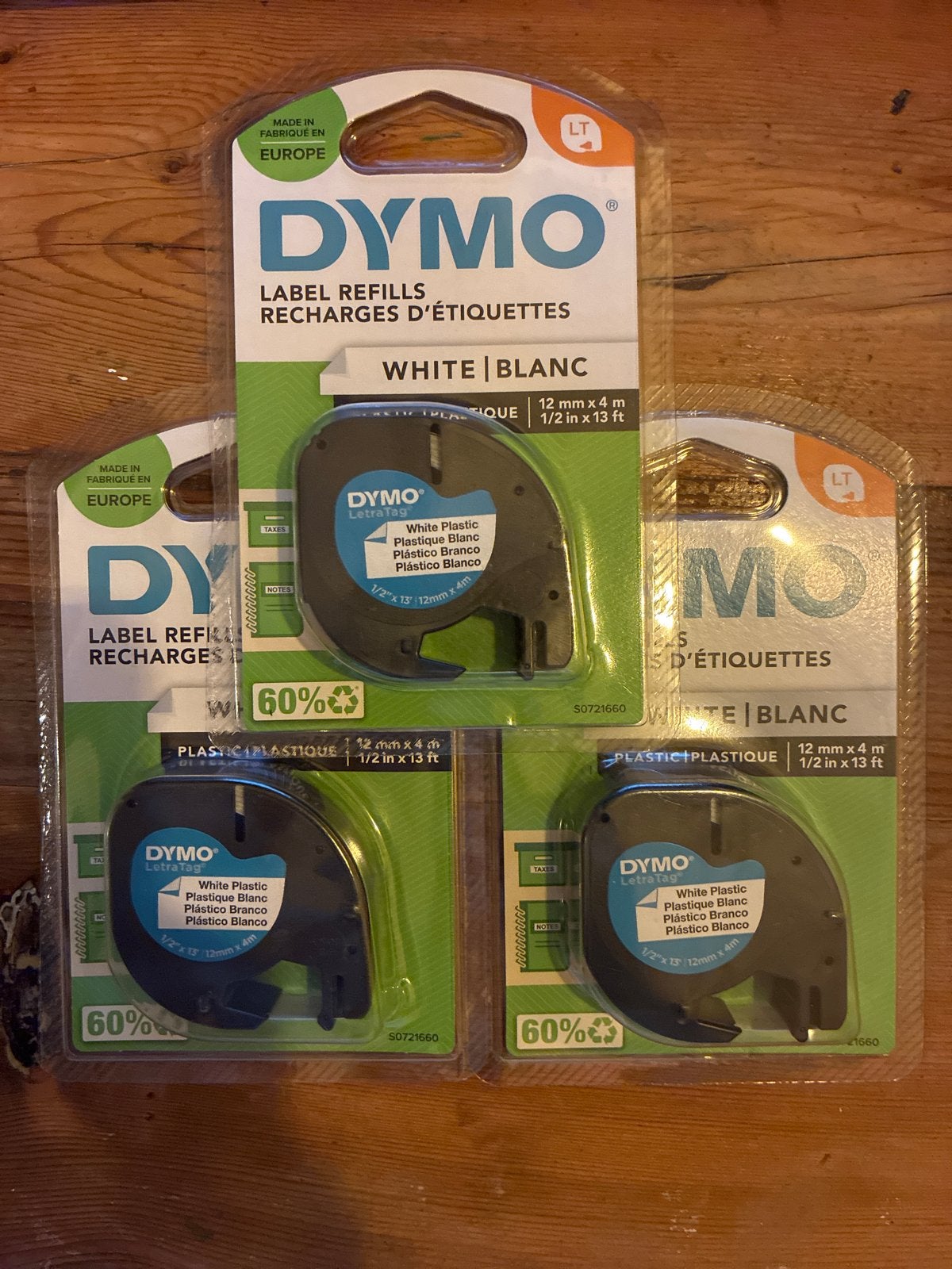 DYMO LetraTag originele plastic labels | Zwart afdrukken op, Ophalen of Verzenden, Nieuw, DYMO