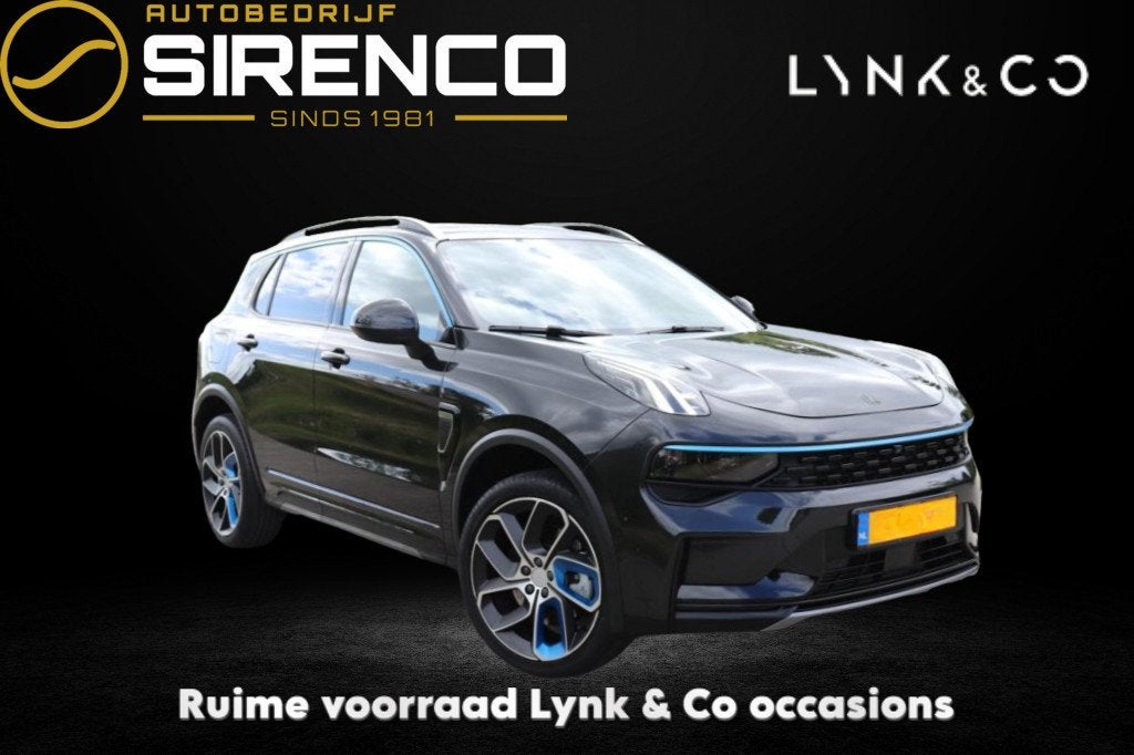 Lynk & Co 01 1.5 | ruime voorraad | zwart & blauw | 360 came, Auto's, Lynk & Co, Stof, Met garantie (alle), Automatische klimaatregeling