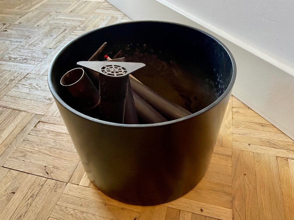 Plantenpot / bloempot zwart – watermeters hydrocultuur, Tuin en Terras, Bloempotten, Kunststof, Gebruikt, Rond, Minder dan 40 cm