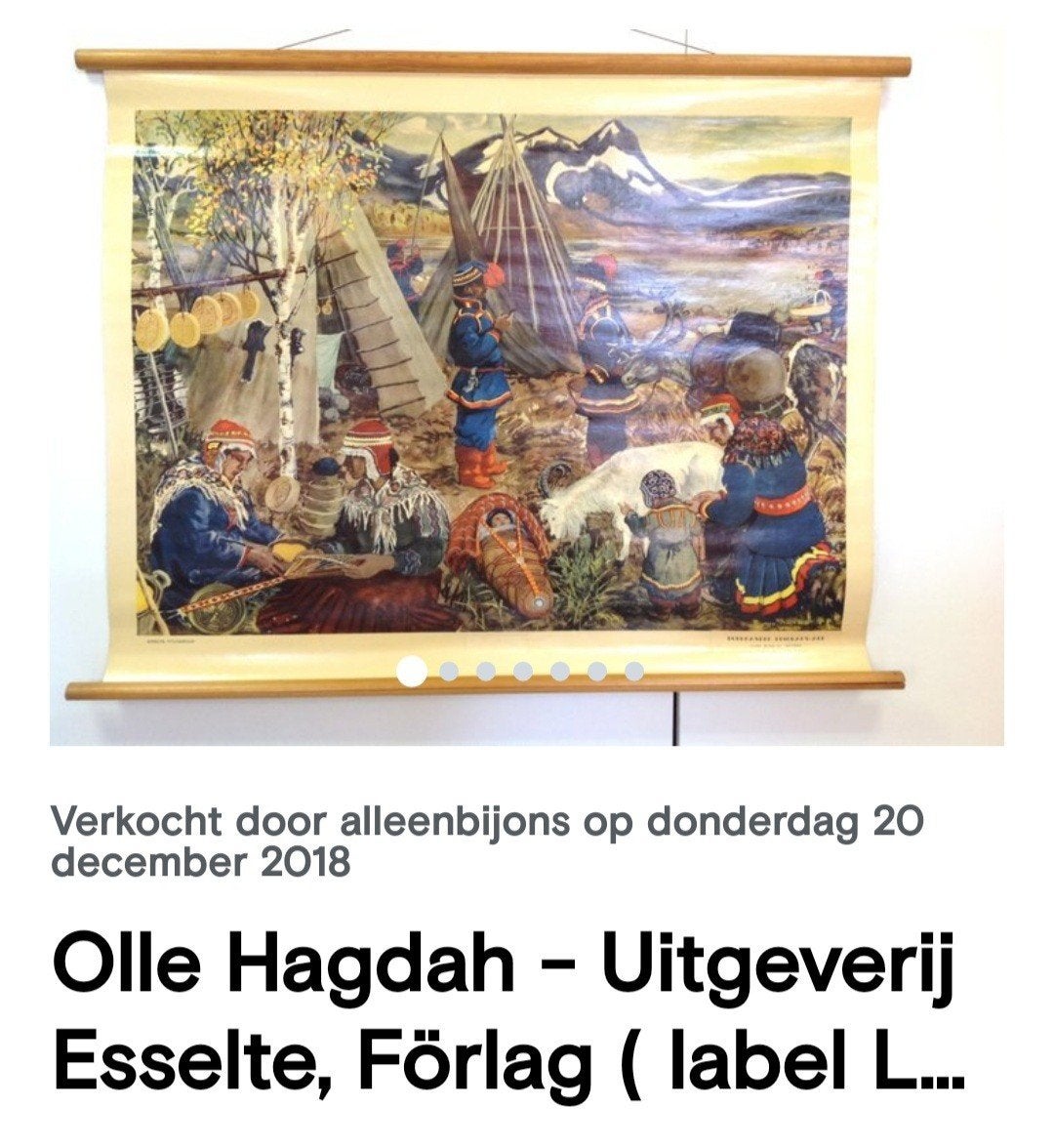 Olle Hagdahl Schoolplaat  Samen of Sami, Antiek en Kunst, Antiek | Schoolplaten, Ophalen