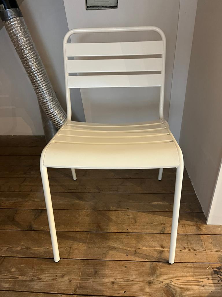 3x metalen buitenstoelen wit, Ophalen, Nieuw, Wit