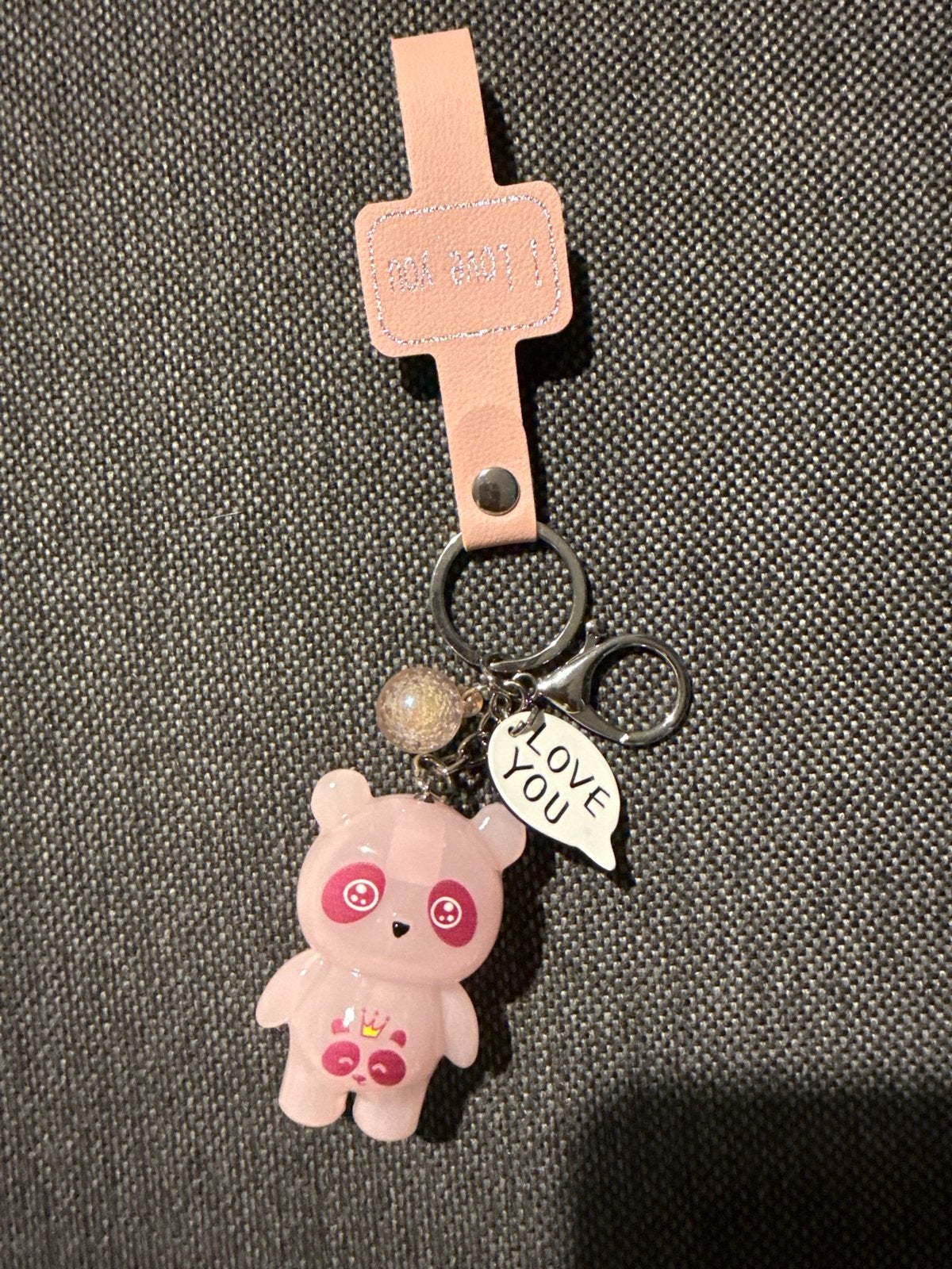 Leuke Roze Panda Sleutelhanger met Licht en 'I Love You', Ophalen of Verzenden, Nieuw, Knuffel of Figuurtje