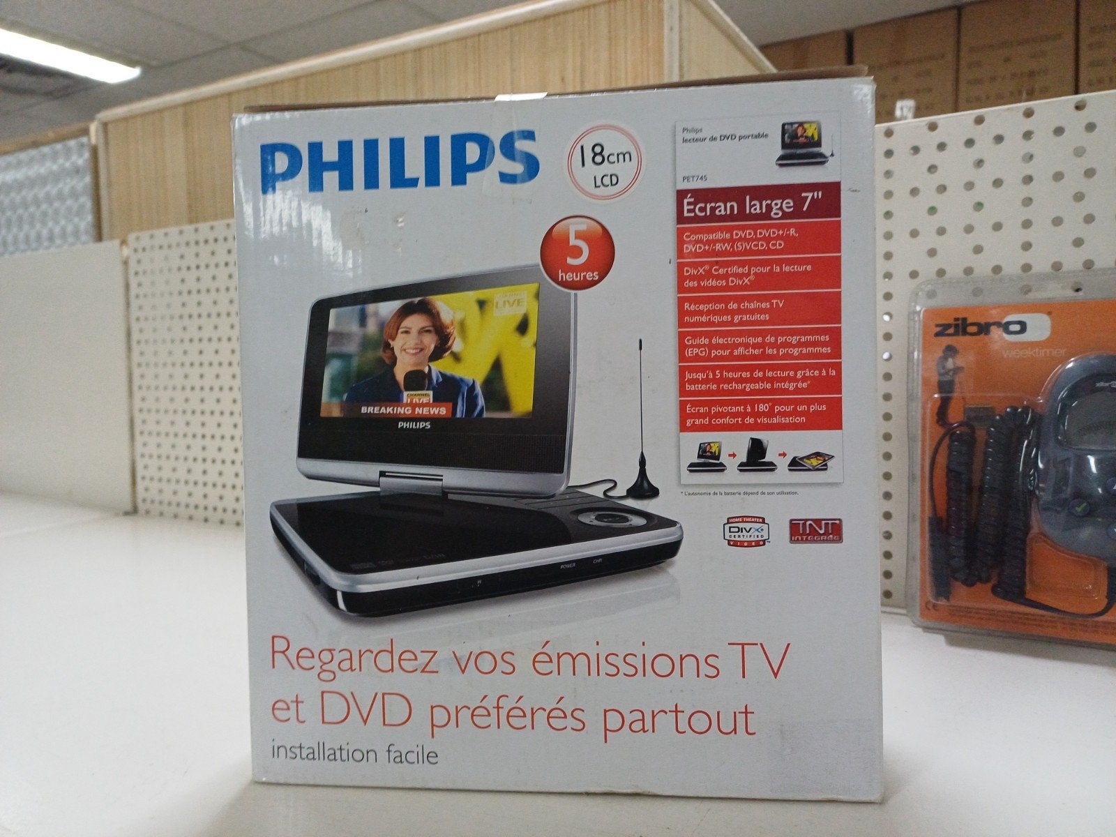 Philips Draagbare DVD-speler 7" breedbeeld, Dvd-speler, Philips, Draagbaar, Nieuw