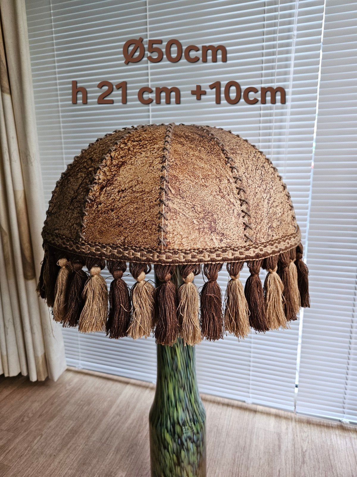 prachtige enorme vintage lampenkap i.,z.g.s., Gebruikt, Bruin, Natuurlijk materiaal, Rond