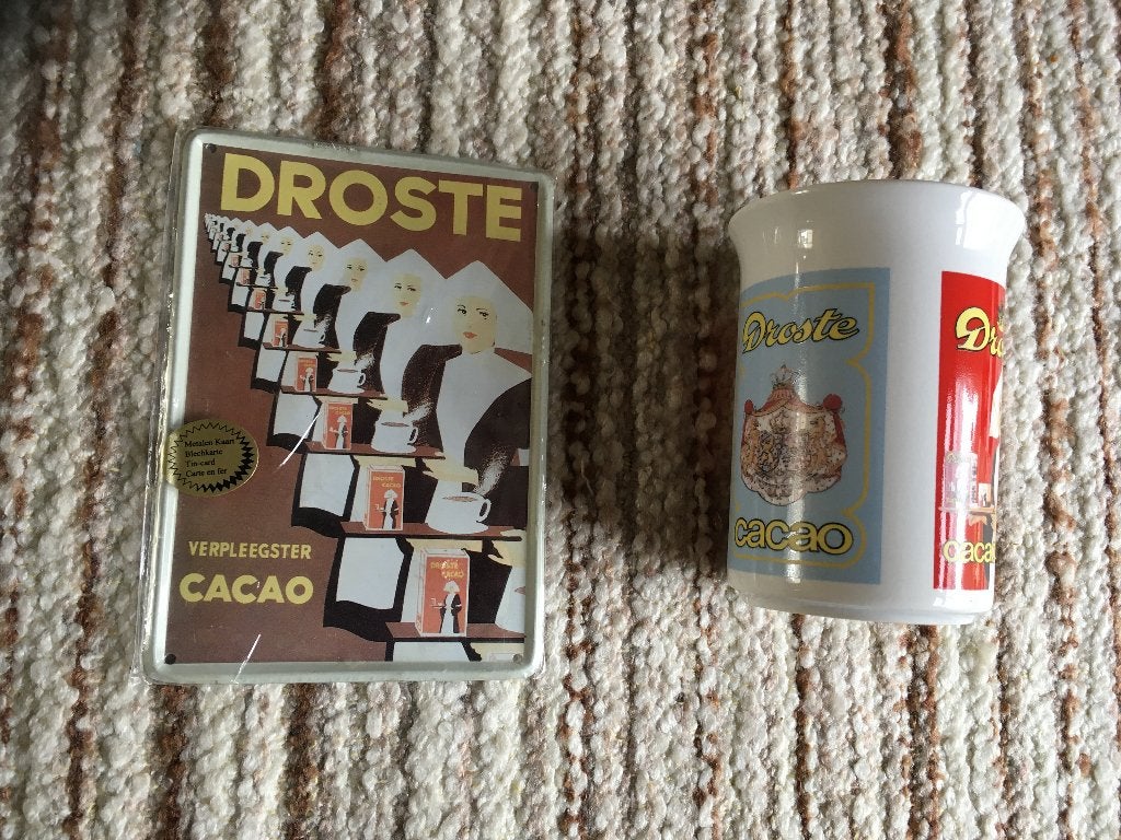 droste cacao blikken verschillende blik 9 stuks beker schild, Verzamelen, Blikken, Ophalen of Verzenden, Overige, Droste