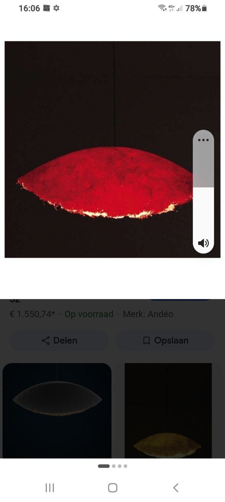 design italiaanse hanglamp Enzo Catellani, Ophalen, Gebruikt, E27 (groot), Rood