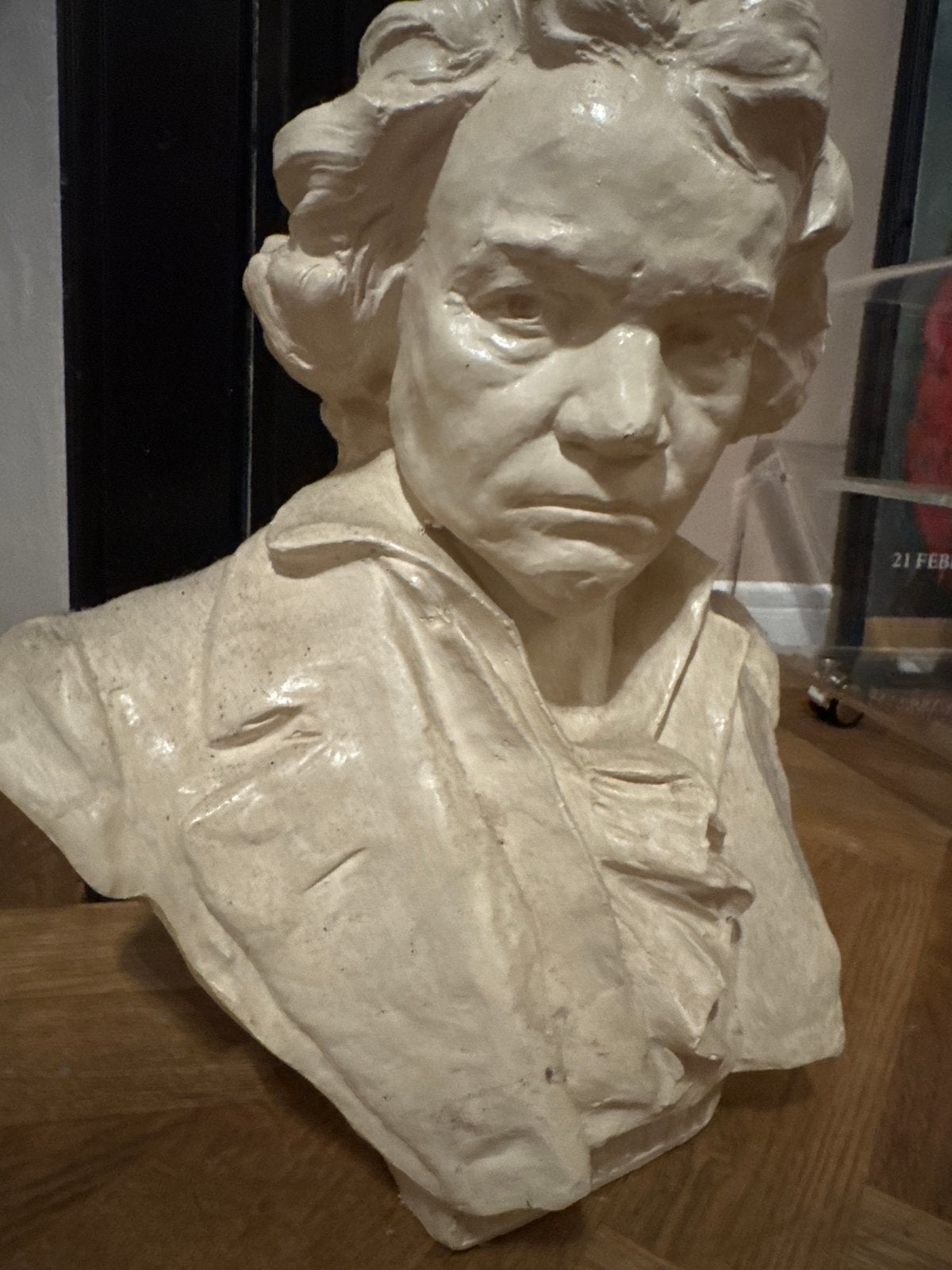 Beethoven Buste - Gipsen Borstbeeld van Componist, Gips, Buste, Ophalen of Verzenden, 20 - 50 cm