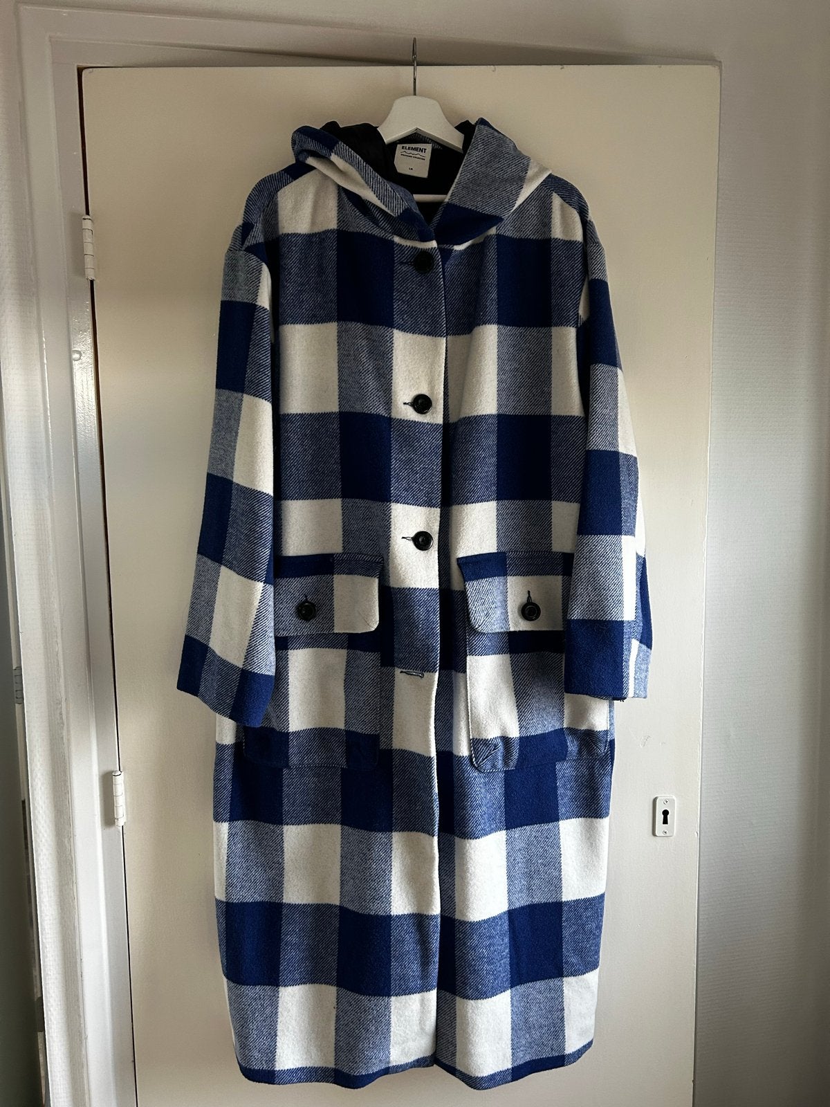 Element geruite jas met capuchon - Maat 50/52, Ophalen of Verzenden, Blauw