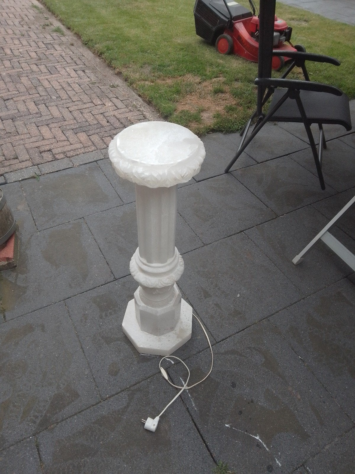 Marmeren zuil met verlichting - 90cm hoog, Huis en Inrichting, Ophalen