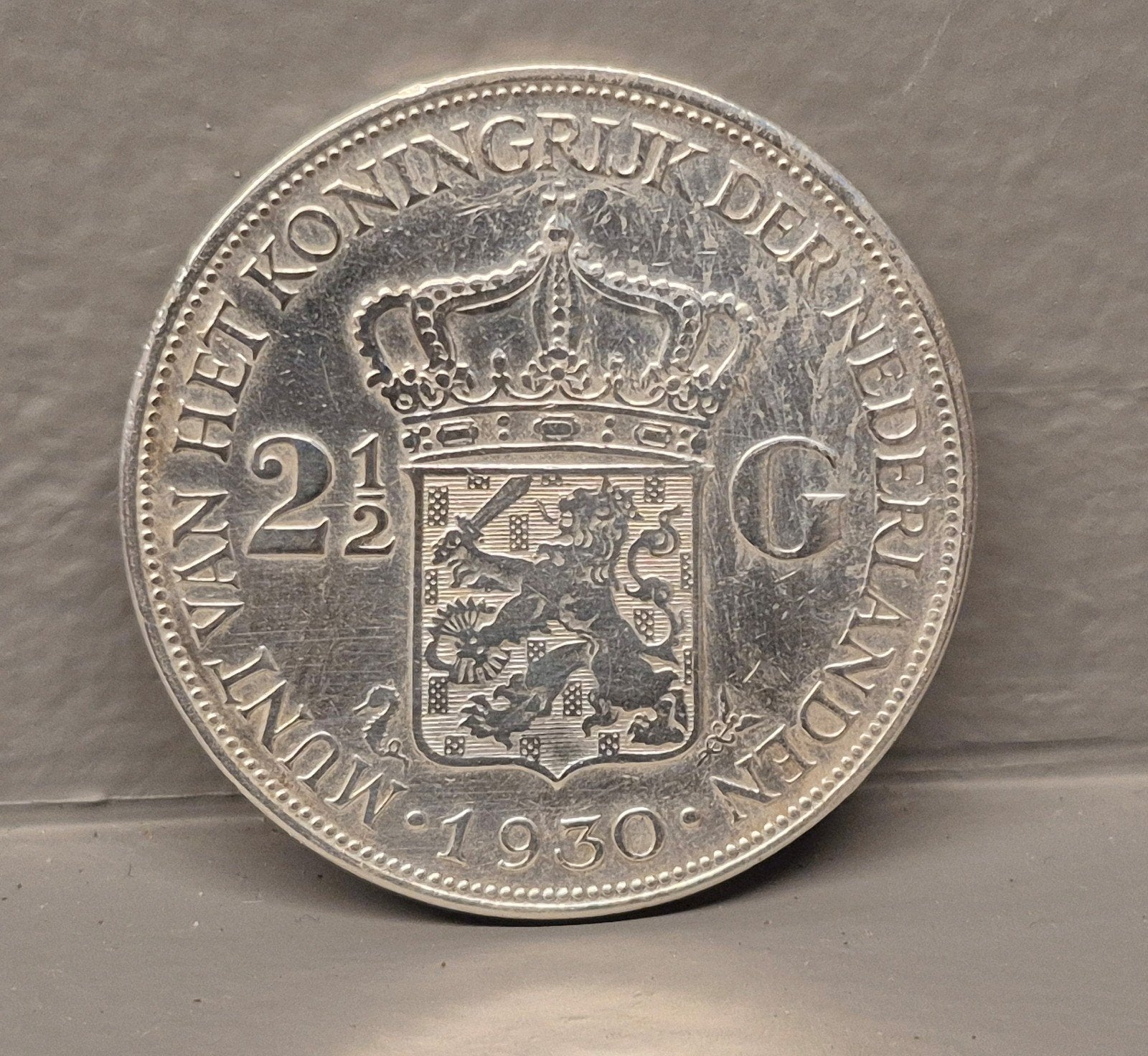 Zilveren 2,5 Gulden 1930 Koningin Wilhelmina, Postzegels en Munten, Munten | Nederland, Zilver, Ophalen of Verzenden, Koningin Wilhelmina