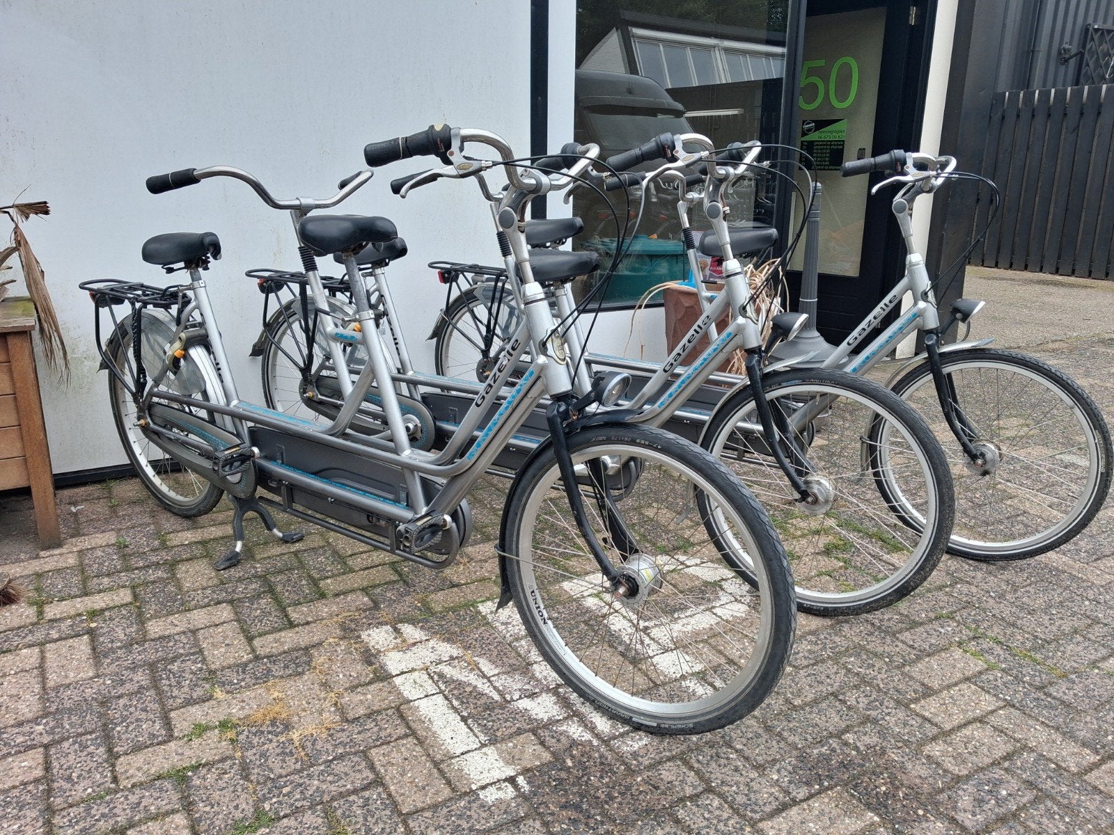 Partij gazelle tandem 7 v 3 stuks, Fietsen en Brommers, Minder dan 10 versnellingen, Gebruikt, 55 cm of meer, Ophalen
