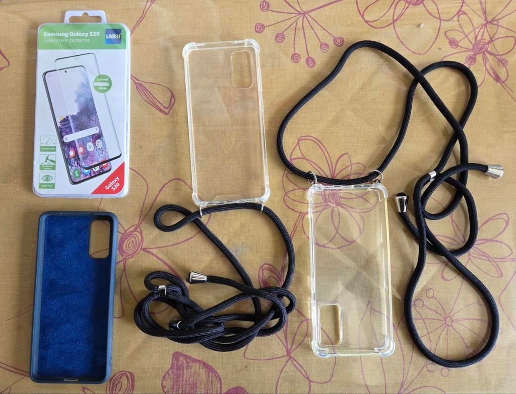 Hoesje/hoesjes aan koord en screenprotector voor Samsung S20, Telecommunicatie, Mobiele telefoons | Hoesjes en Frontjes | Apple iPhone