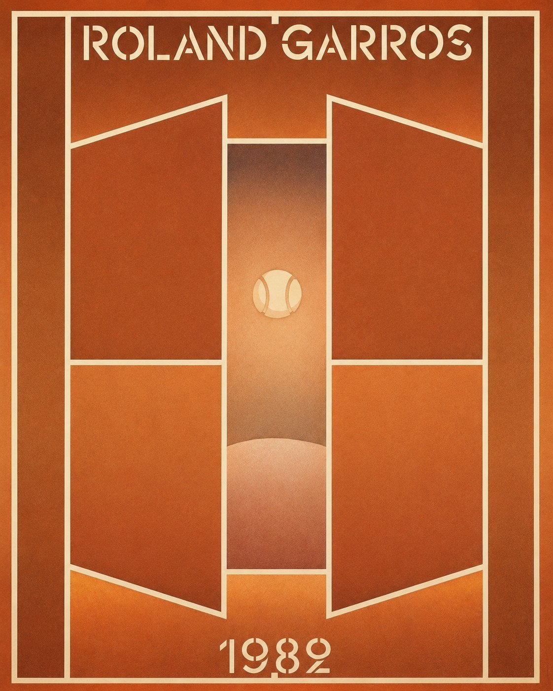 Vintage Roland Garros 1982 Tennis Poster, Ophalen of Verzenden, A1 t/m A3