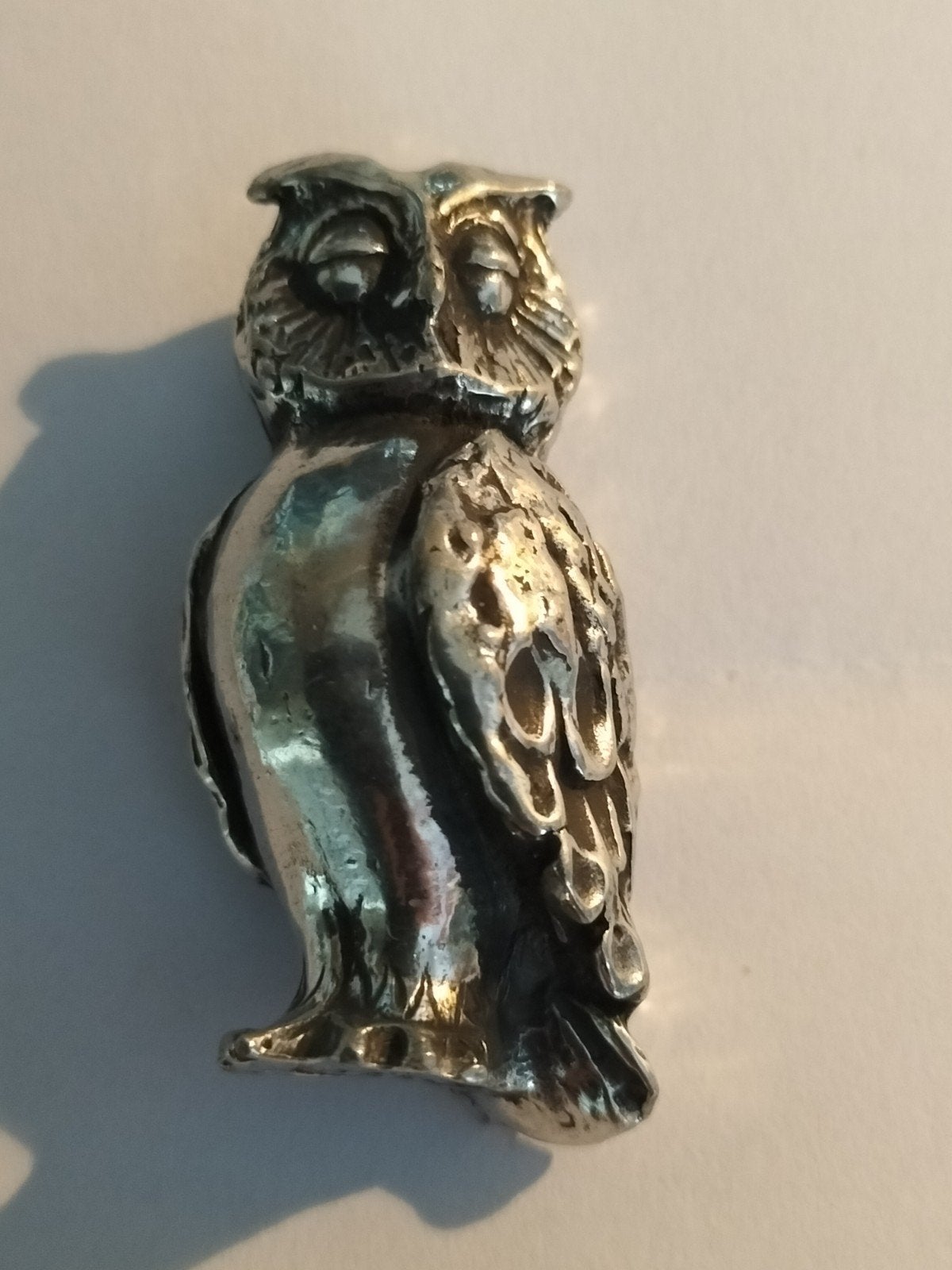 Vintage Uil Beeldje - 95% Tin - Michel Laude, Gelria, Ophalen of Verzenden