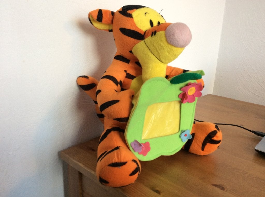 Disney Teigetje knuffel met fotolijst 35 cm, Verzamelen, Disney, Ophalen of Verzenden, Winnie de Poeh of vrienden, Gebruikt, Overige typen