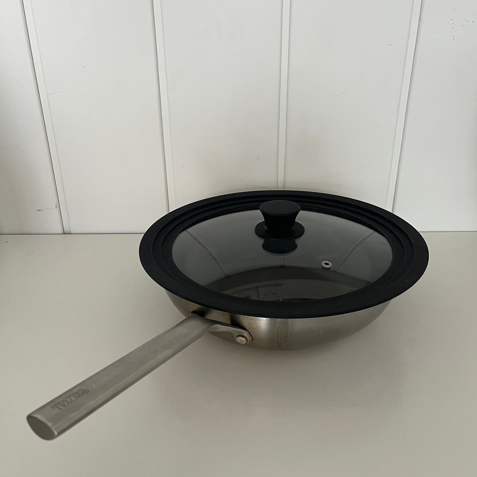 Universele pannendeksel 24, 26, 28 cm, Ophalen of Verzenden, Zwart, Glas, Overige typen