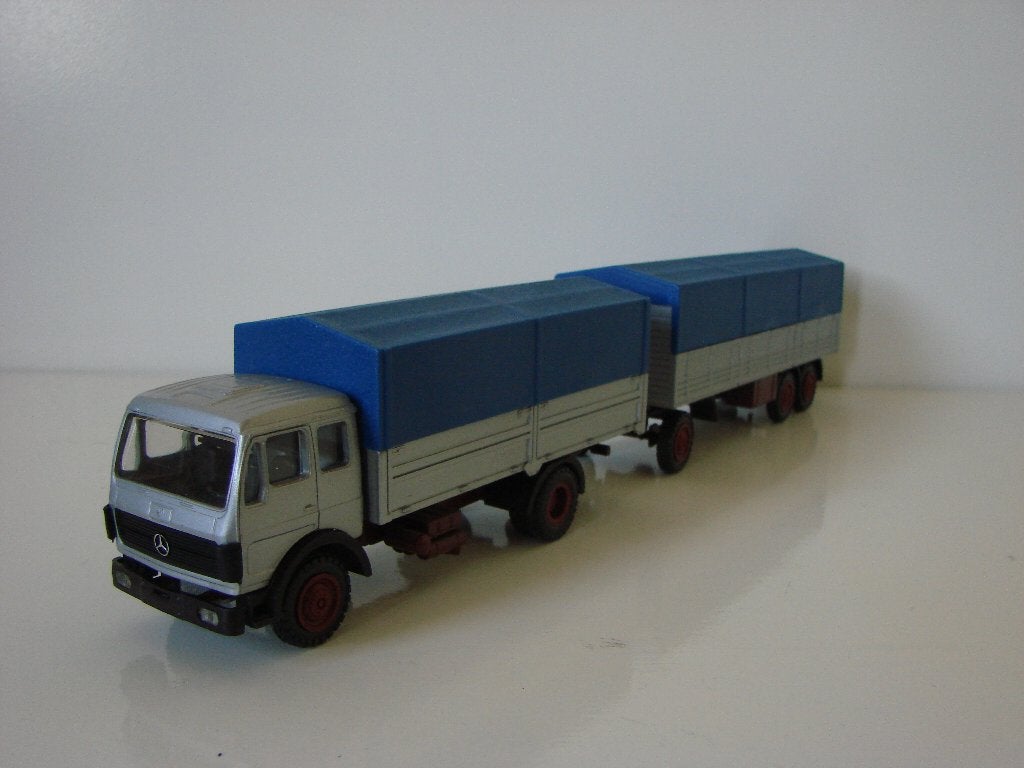 NZG 146 Mercedes-Benz NG 1632-1932 met 3 as aanhanger, Ophalen of Verzenden, Zo goed als nieuw, Bus of Vrachtwagen, NZG