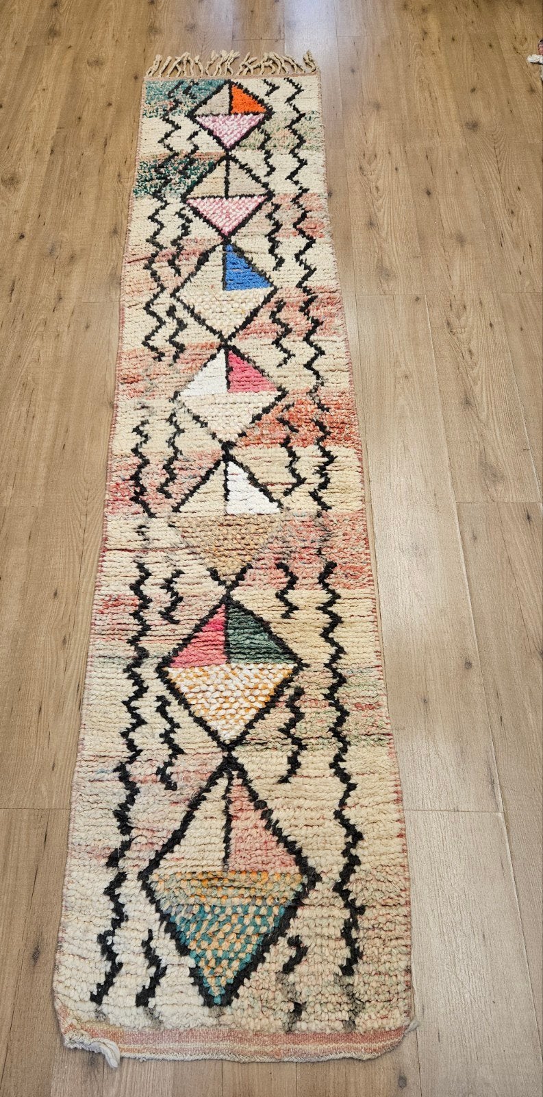 Handgeknoopt oosters tapijt loper beni mrirt 286x63, Vof Slats Antiek, Crème, Rechthoekig, Berber