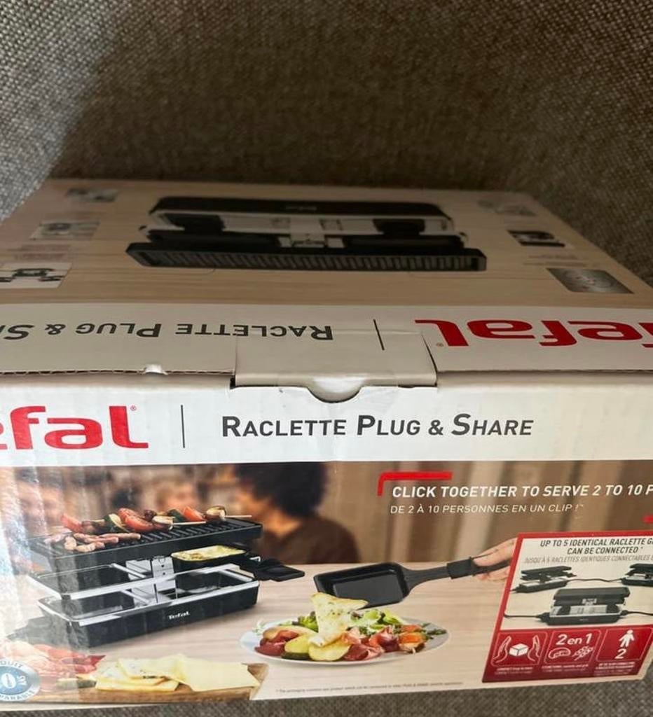 Tefal Raclette Plug & Share - Nieuw in doos, Ophalen of Verzenden, Nieuw, Tafelgrill