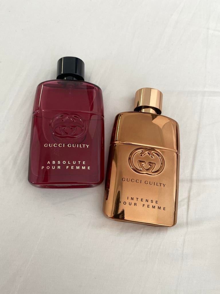 Gucci Guilty Instense PF 50ml & Gucci Guilty Absolute PF50ml, Verzamelen, Parfumverzamelingen, Ophalen of Verzenden, Zo goed als nieuw