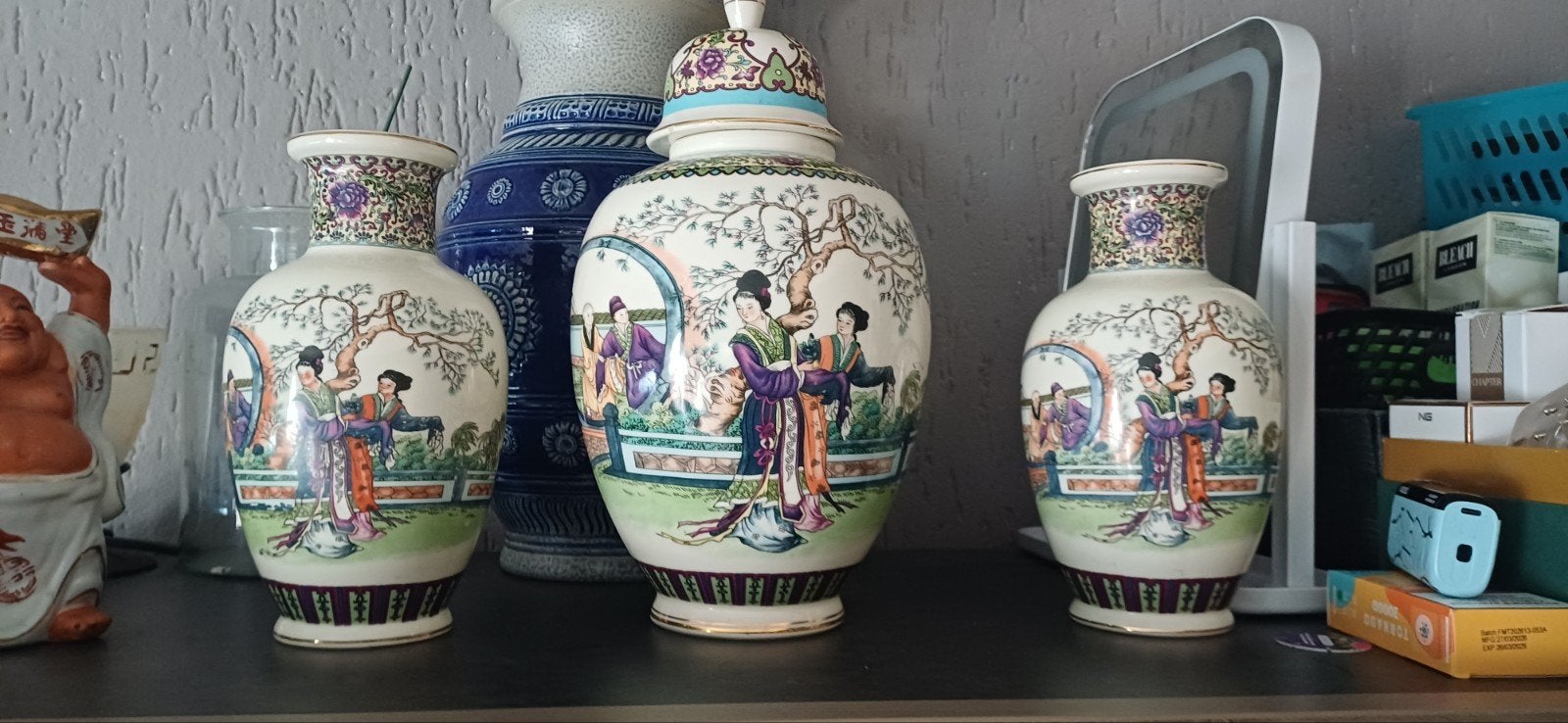 mooie chinees porseleine set vazen, Antiek en Kunst, Ophalen