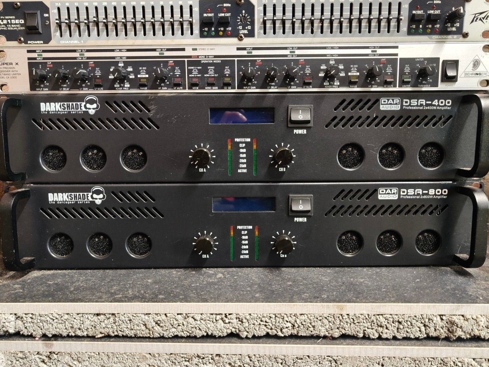 Professionele PA versterkers DAP DSA-800 & DSA-400, Ophalen, Gebruikt, 500 tot 1000 watt, P.A.