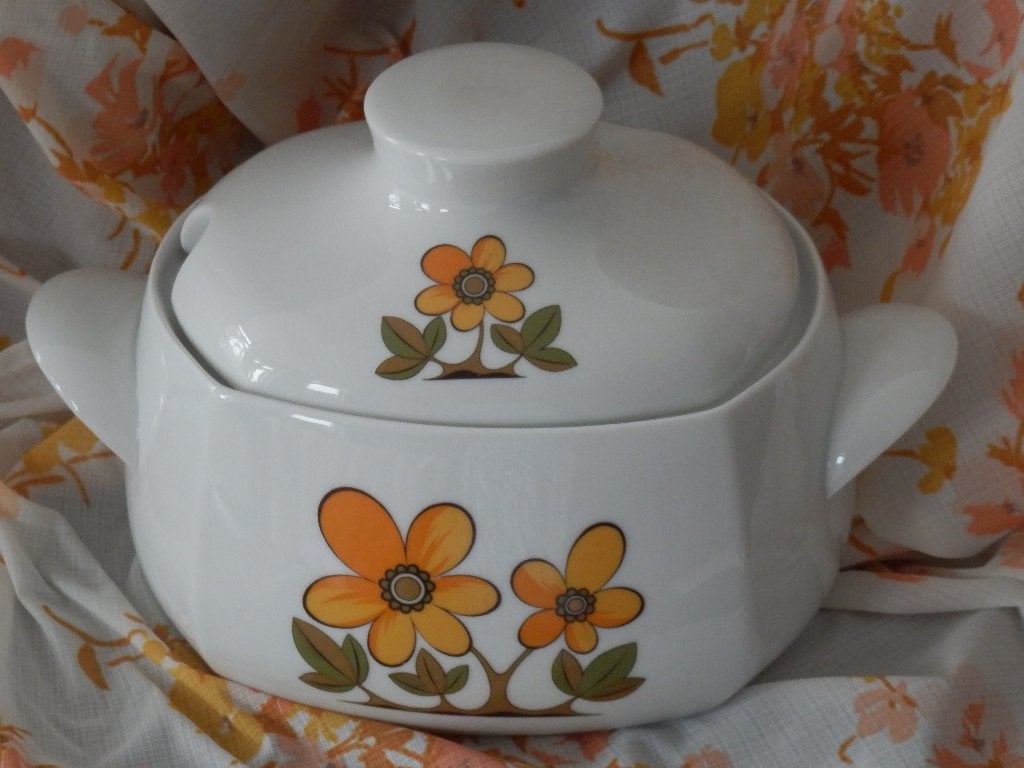 Scherzer Bavaria, mooie stenen pot met deksel. RETRO!, Gebruikt, Overige typen, Ophalen of Verzenden, Overige stijlen