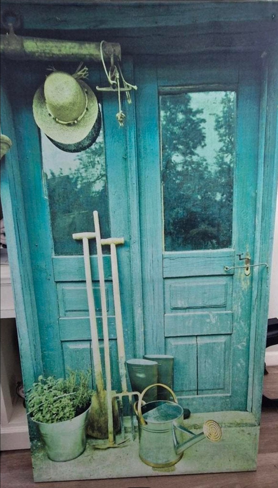 Groot Tuinschilderij 150x80 op een houten framewerk, Tuin en Terras, Tuinwanddecoratie, Ophalen, Nieuw
