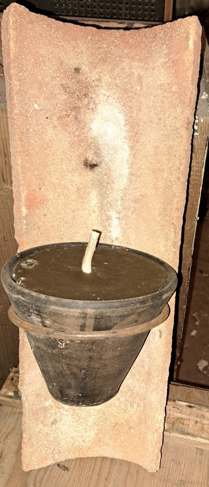 dakpan oude dakpannen met kaarsen decoratie, Ophalen
