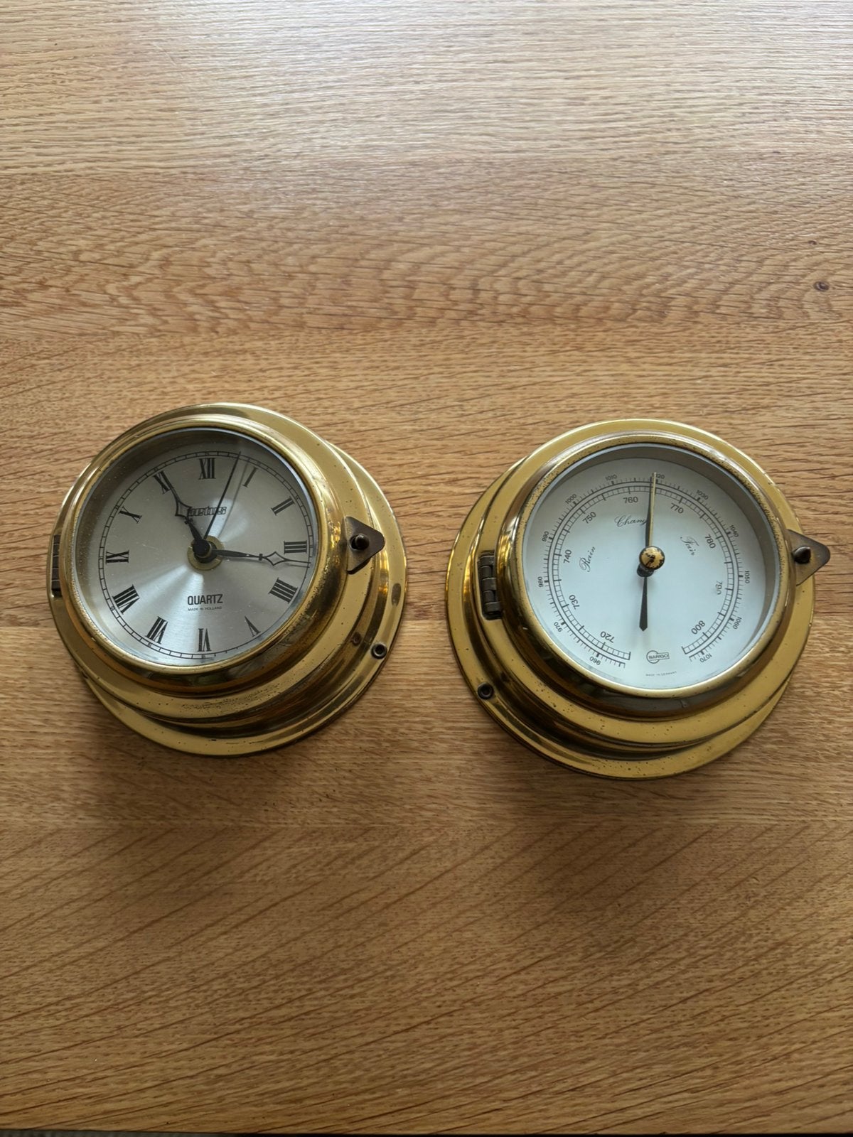 Scheepsklok en barometer, Ophalen of Verzenden, Koper