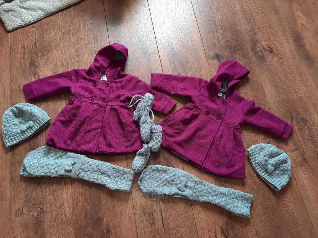 Tweeling meisjes herfst/winter jasjes maat 86/92, Ophalen of Verzenden, Zo goed als nieuw, Maat 86