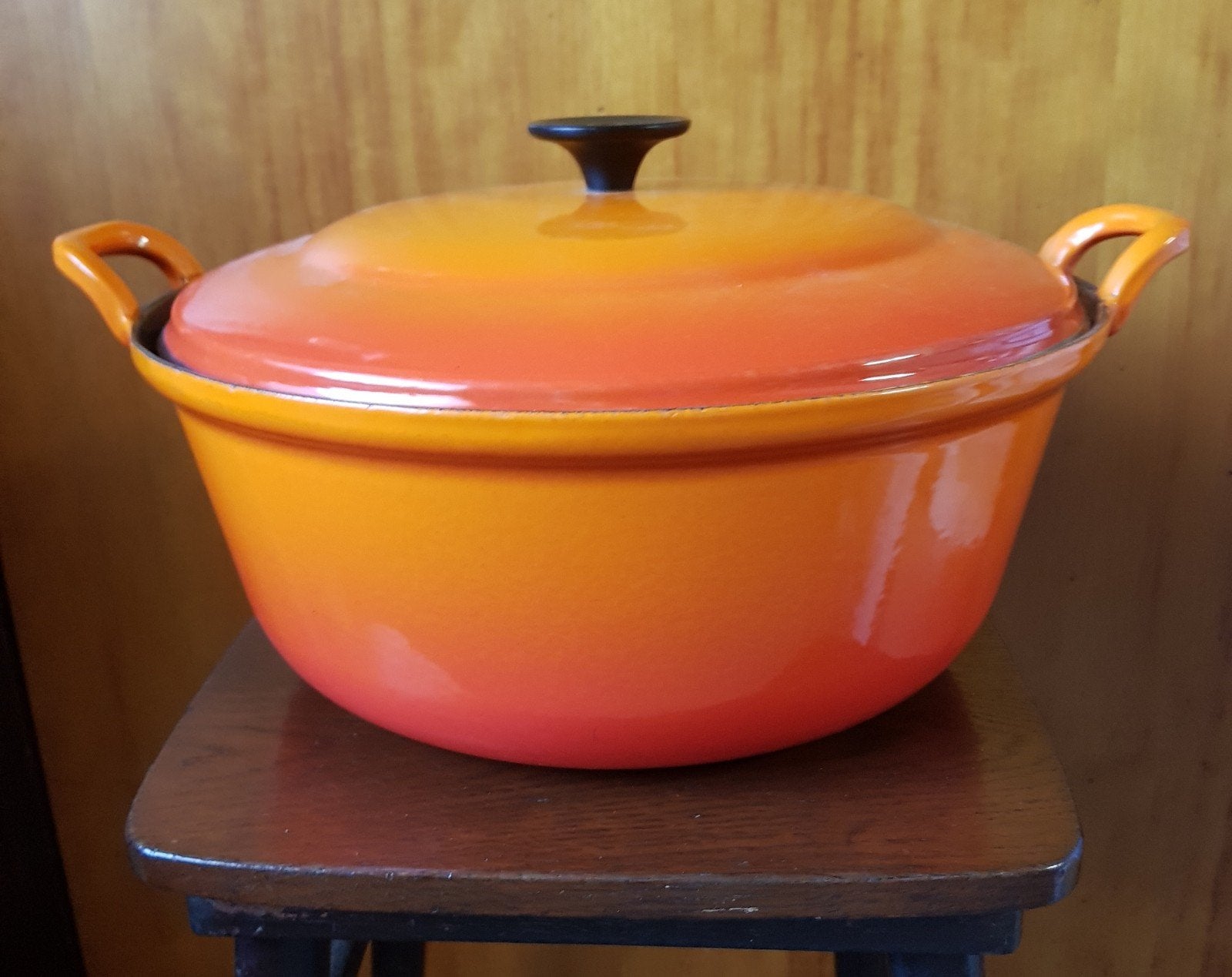 Gietijzeren Le Creuset braadpan., Huis en Inrichting, Ophalen of Verzenden, Zo goed als nieuw, Gietijzer, Braadpan