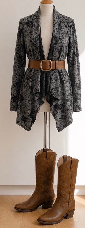 ONLY grijs wikkelvest kimono barokke NIEUW maat M  , Maat 38/40 (M), Only, Nieuw, Ophalen of Verzenden