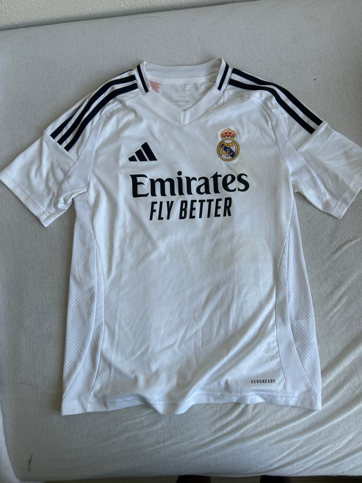 Real Madrid Thuisshirt 2024/2025 Vini Jr. Maat 164, Ophalen, Wit, Overige maten, Zo goed als nieuw