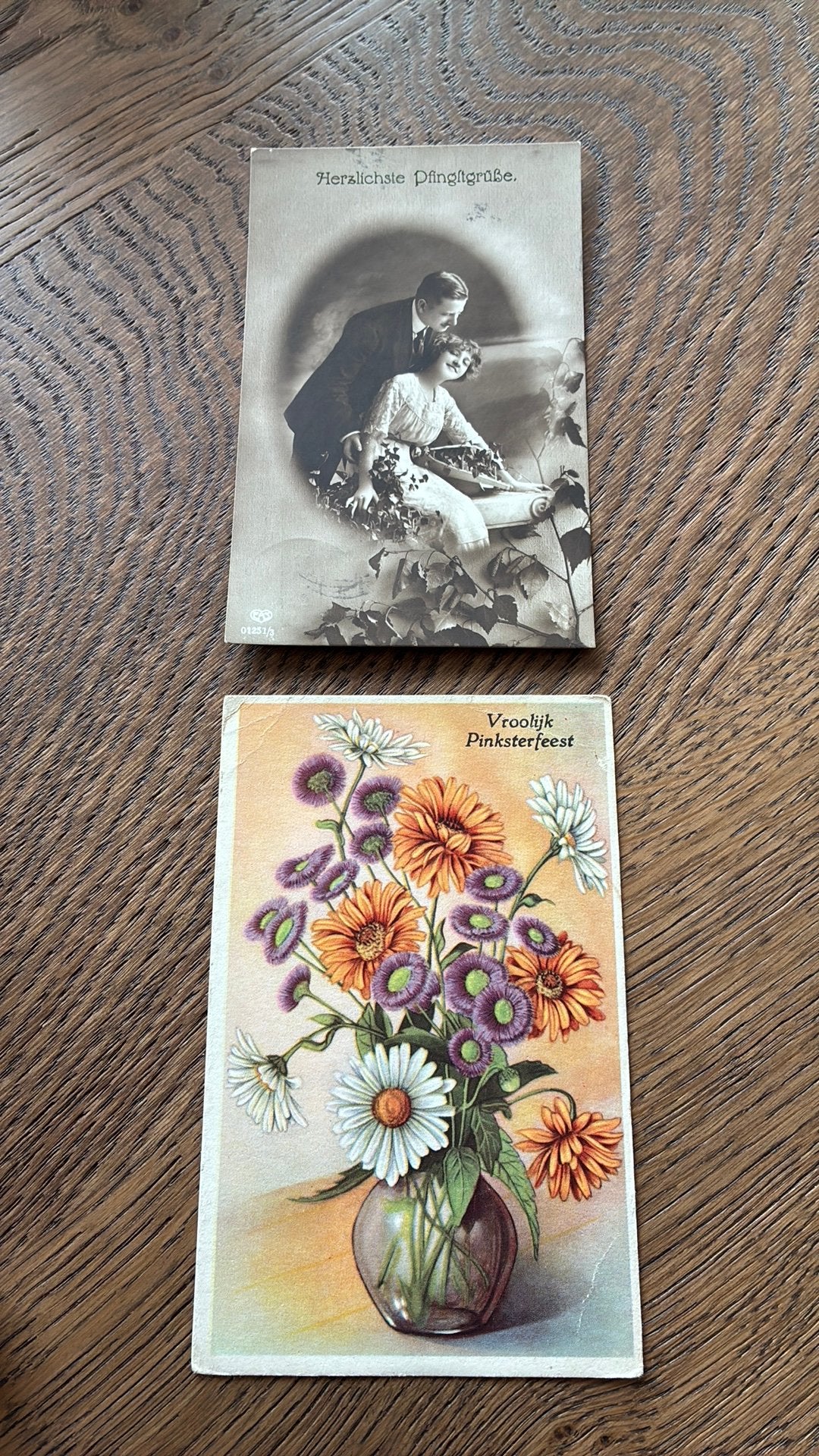 Pinksteren. Vaas bloemen en romantiek (fotokaart), Ophalen of Verzenden