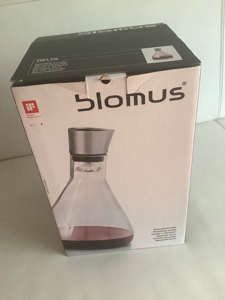 nieuw in verpakking Blomus Delta wijnkaraf decanteer karaf, Overige typen, Ophalen of Verzenden, Nieuw, Glas