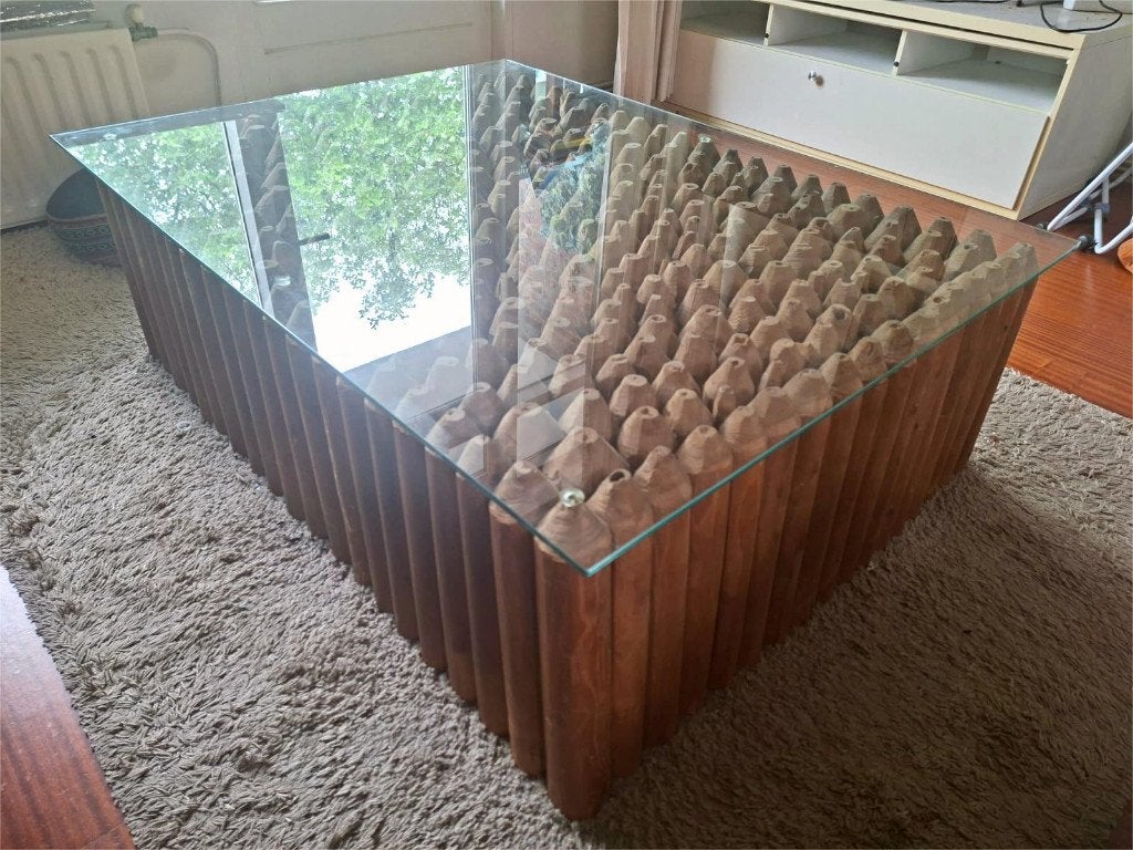 Handgemaakte organische salontafel, Huis en Inrichting, Tafels | Salontafels, Zo goed als nieuw, Minder dan 50 cm, 50 tot 100 cm