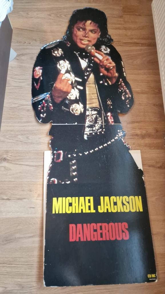 Michael Jackson Dangerous Promotie Bord (BAD/Dangerous), Verzamelen, Muziek, Artiesten en Beroemdheden, Ophalen of Verzenden, Gebruikt