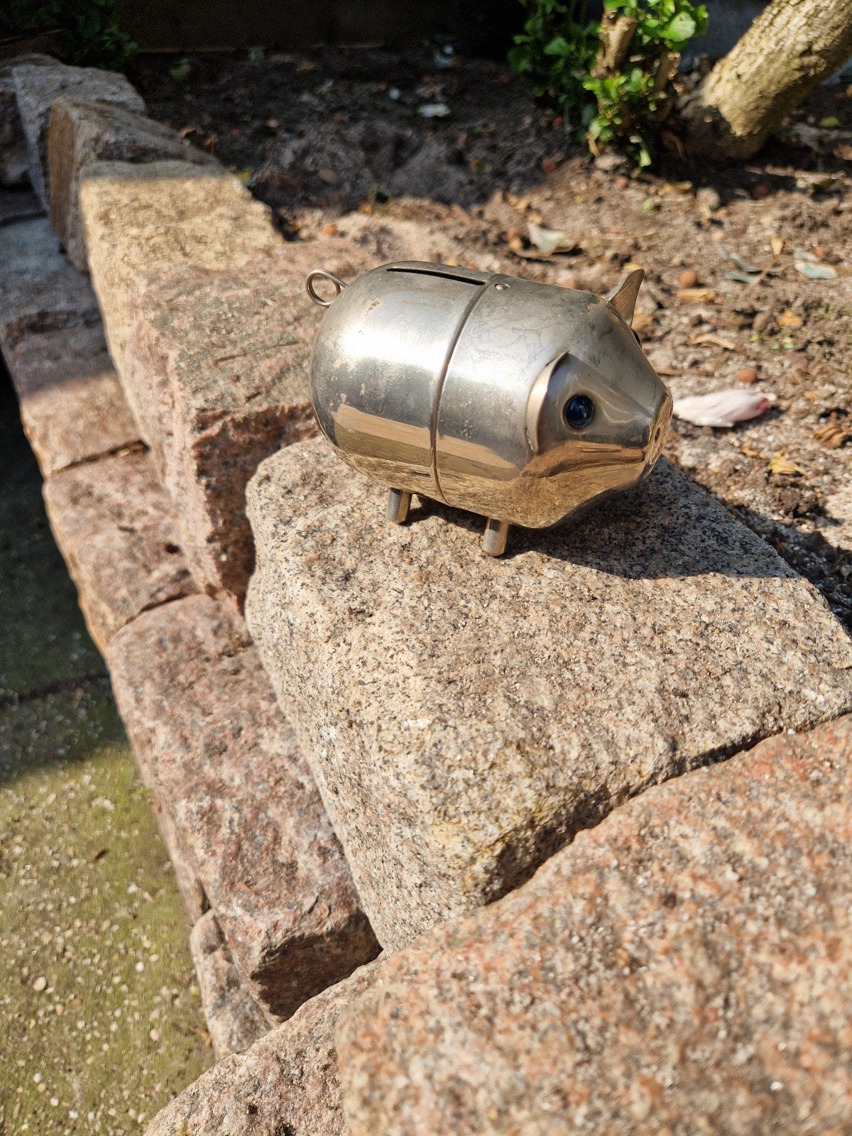 Vintage metal spaarpot varken, Ophalen, Zo goed als nieuw, Overige materialen, Dier
