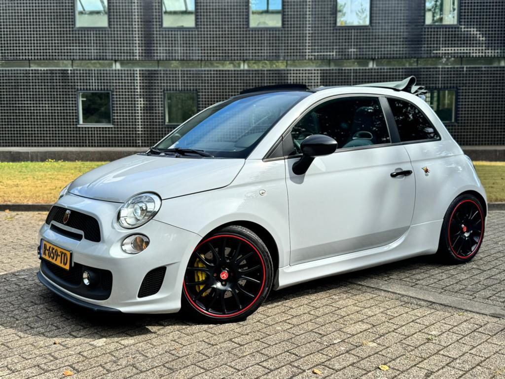 Fiat 500 Abarth Cabrio1.4 T-Jet Unieke kleur & topstaat!, Euro 5, 40 €/maand, 4 stoelen, Leder