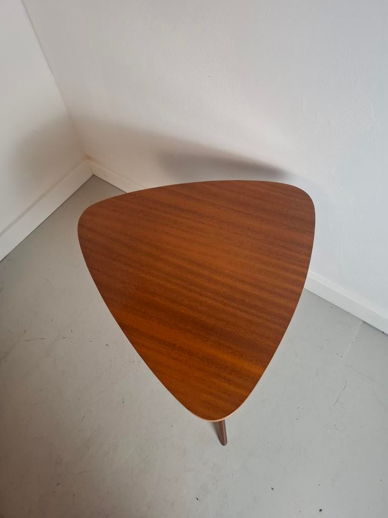 Vintage design bijzettafel plectrumtafel tripod, 45 tot 60 cm, Minder dan 55 cm, Gebruikt, Rond