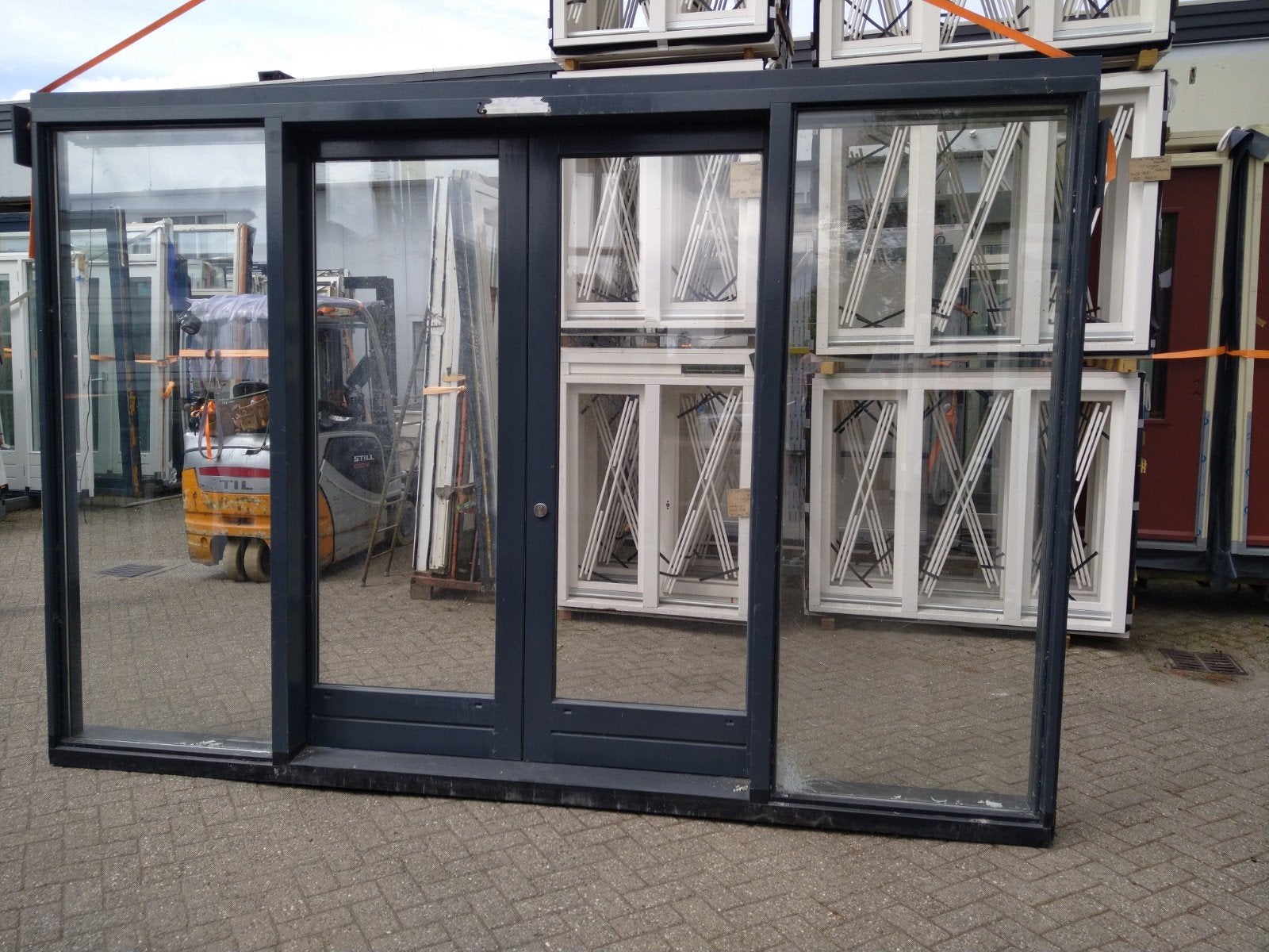 hardhouten schuifpui, Ophalen of Verzenden, Schuifdeur, Hout, 120 cm of meer