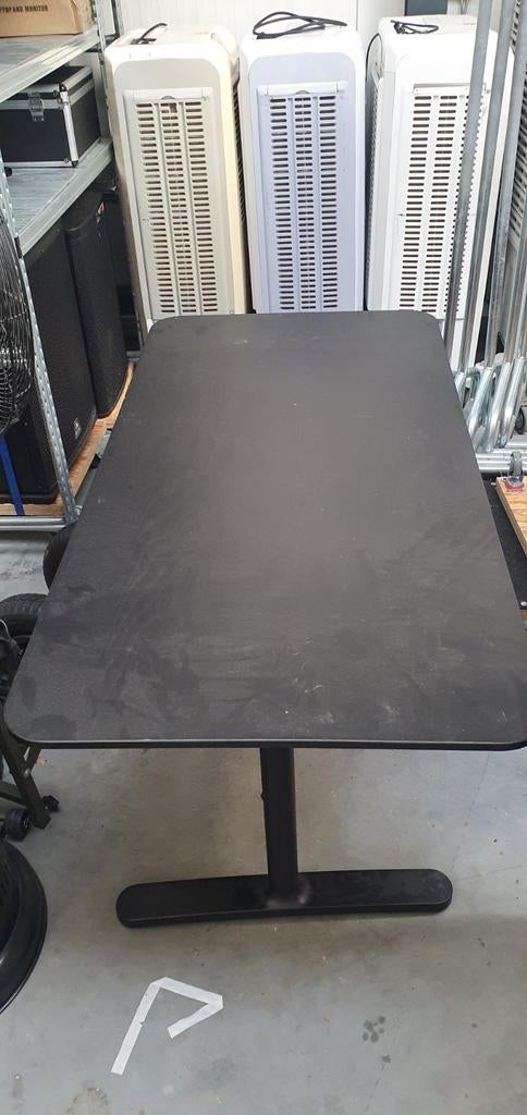 IKEA Bekant Bureau Zwart 80x160cm, Ophalen, In hoogte verstelbaar, Gebruikt