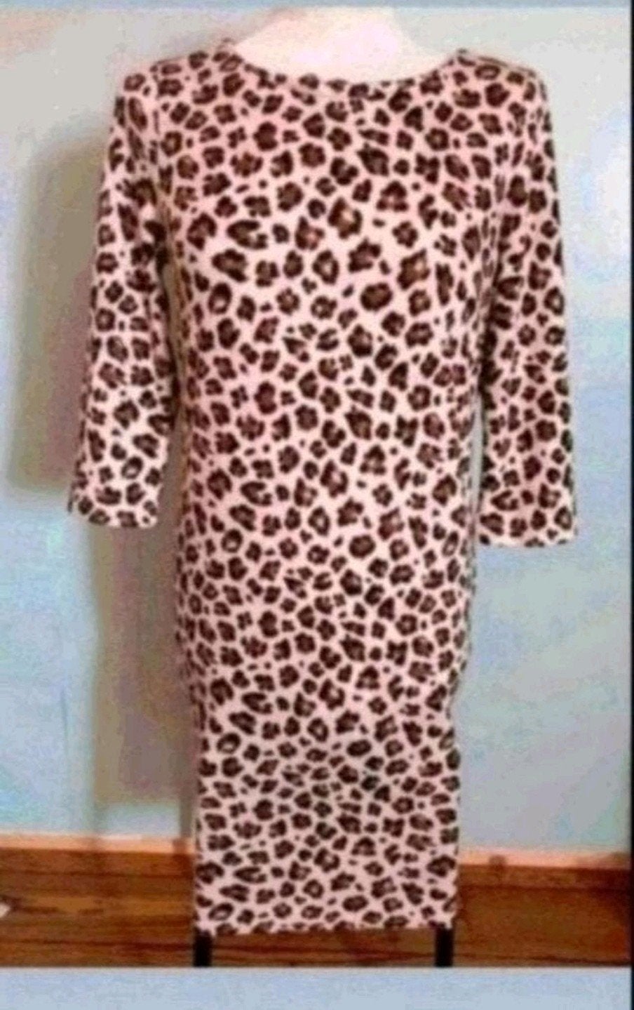 Nieuw Vila tijgerprint jurk, Maat 38/40 (M), Bruin, Vila, Nieuw