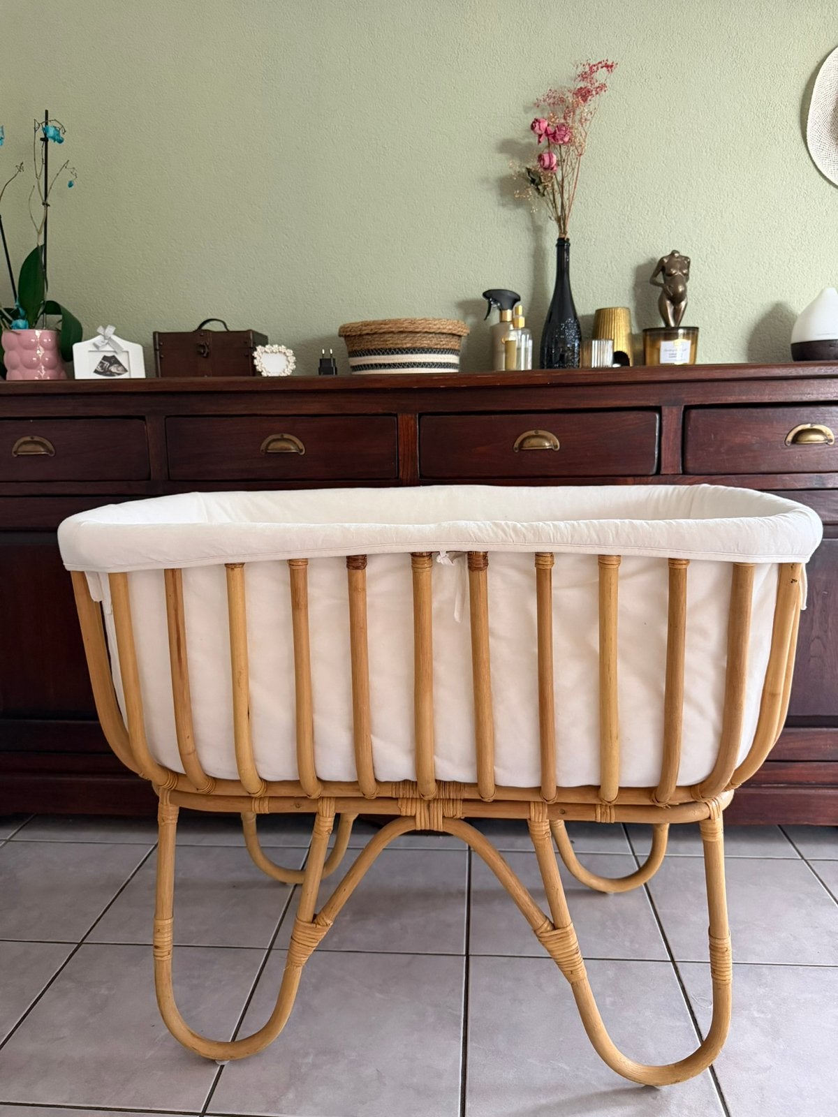Rattan Wieg 0-6 maanden (childhome), Ophalen, Zo goed als nieuw, Wieg